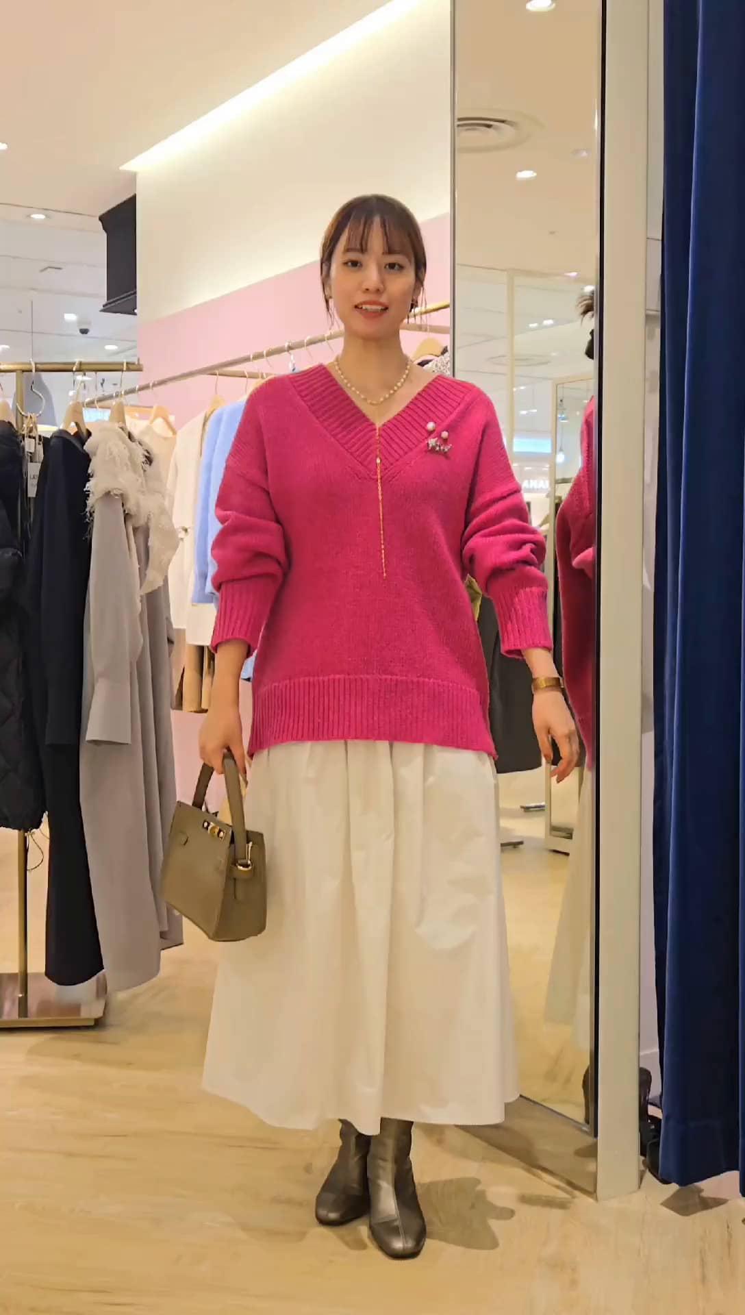 ドットプリントタイトミディスカート｜MOVIE詳細｜NOLLEY'S MALL