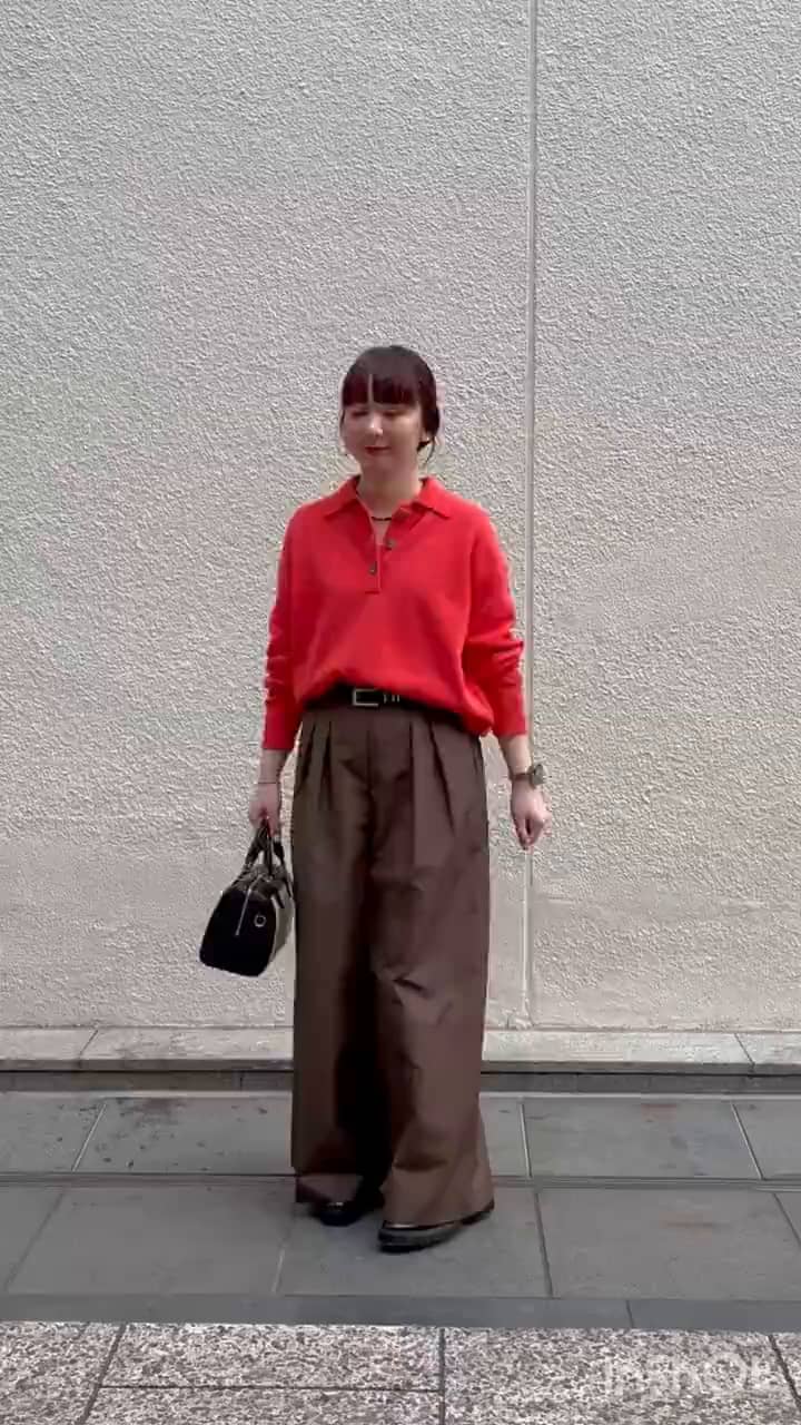 2026.03.12 ポロ衿ニット×ワイドパンツ サムネイル画像