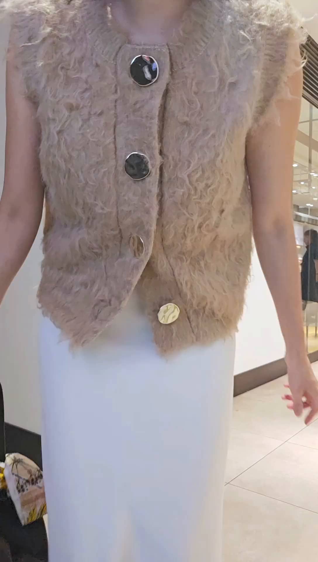 NOLLEY'S SOPHI ファー ベスト 手洗い可能》ビックボタン起毛ファー