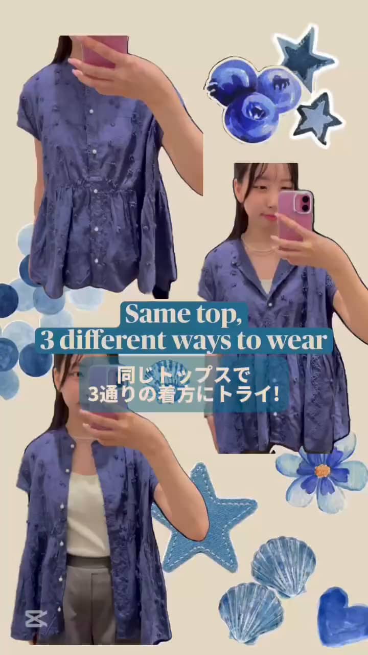 OUTLET限定 TIME SALE！］3D刺繍バンドカラーブラウス（5-0819-4
