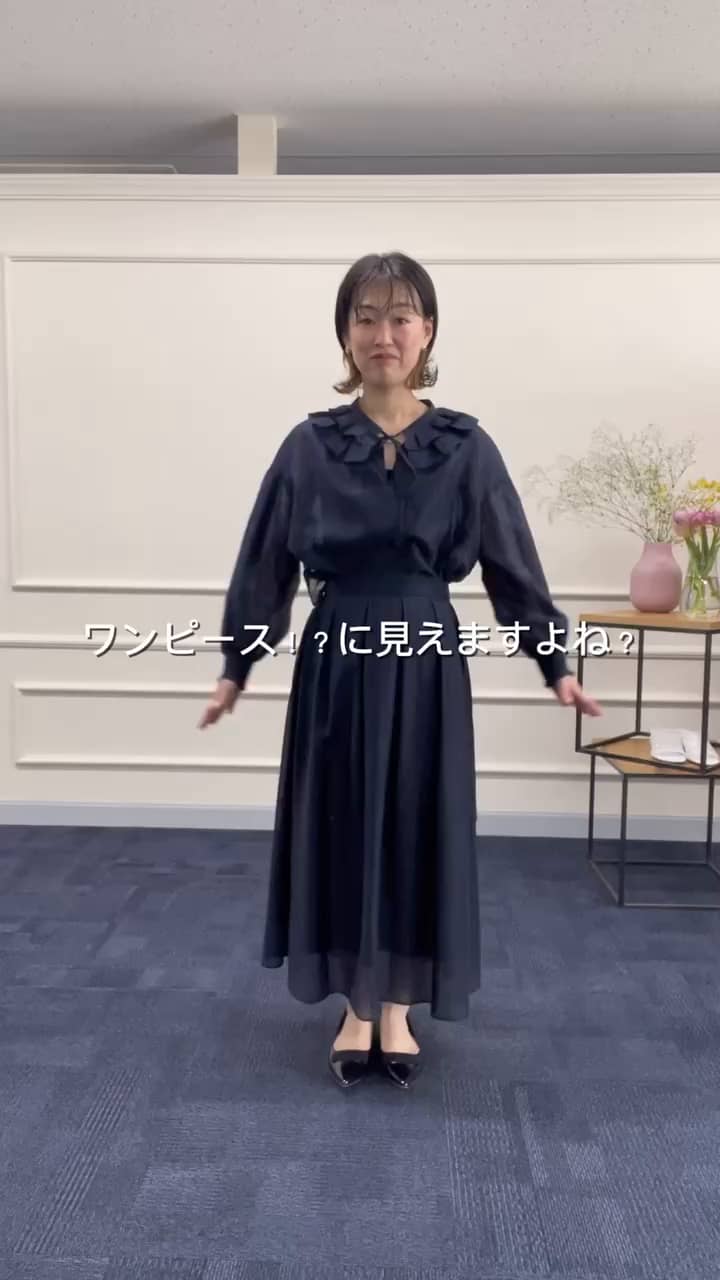 【未使用タグ付き】NOLLEY'S ウォッシャブルタックフレアシアースカート セットアップ対応》ウォッシャブルタックフレアシアースカート