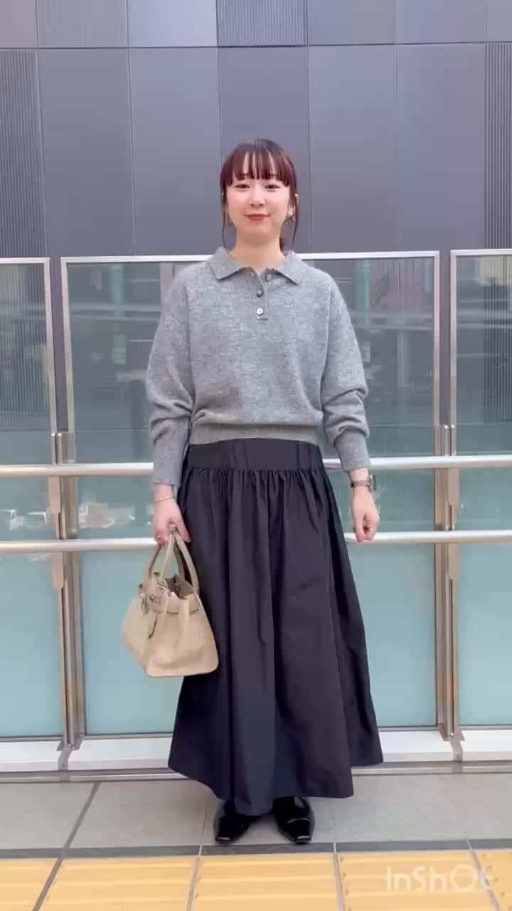 2025.12.24 ポロ衿ニット×タフタスカート サムネイル画像