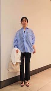 2026.04.17 ブルーのストライプシャツで爽やかなお出かけコーデ💙 サムネイル画像
