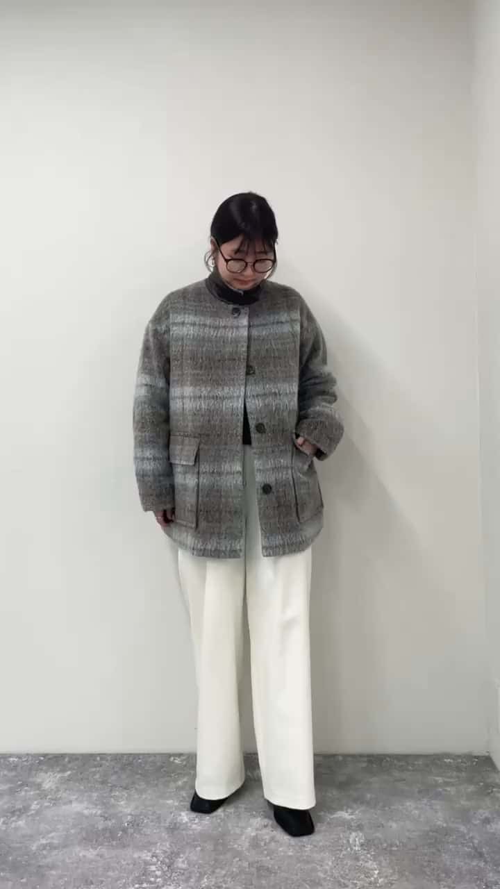 2024.11.18 シャギーチェックステンカラーコート サムネイル画像