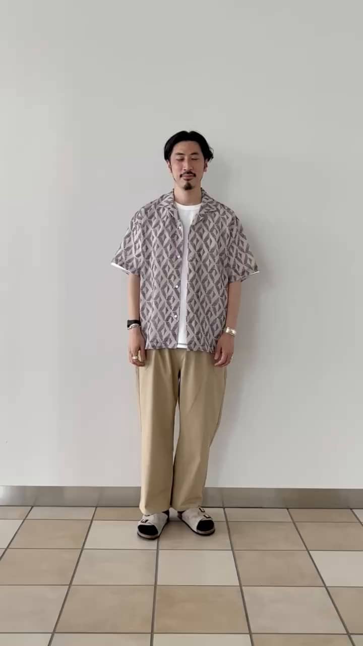 2023.06.18 ジオメトリック柄オープンカラーシャツ サムネイル画像
