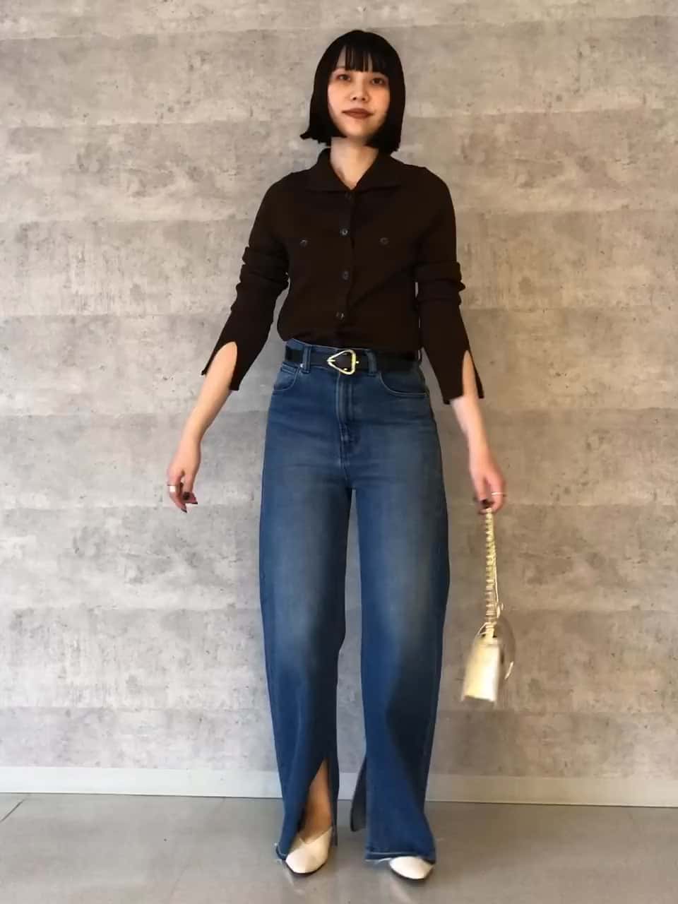 2024.11.07 ウォッシャブルウール混ワイドリブ衿付きカーディガン サムネイル画像