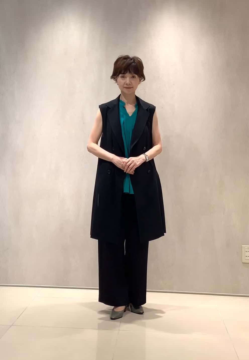 銀座マギー　麻布　黒×グレーストライプ　共布コサージュ　リボン 銀座マギー 麻布 黒×グレーストライプ 共布コサージュ リボン